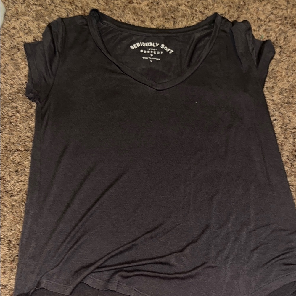 Black V-Neck Women's Top